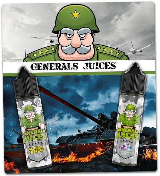 how much for vape juice Generals Juices - UK Made Old School Vape Juice – Manabush Eliquid