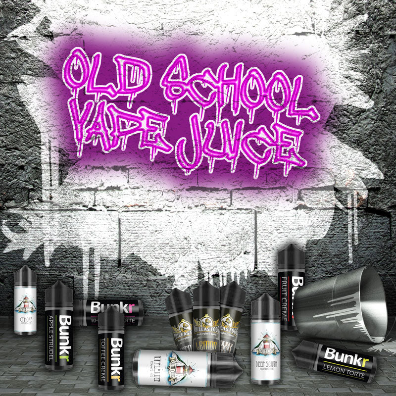 Old School Eliquids, A collection of E-liquids from the UKs most historic vendors