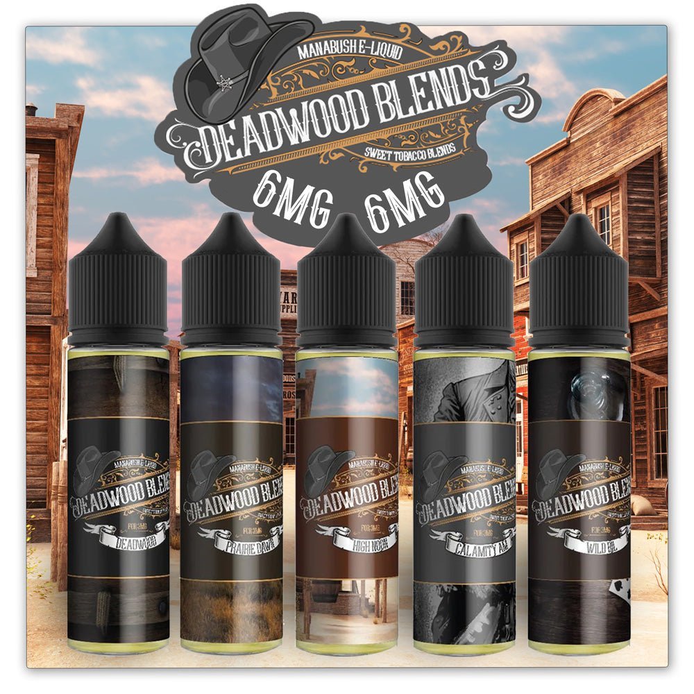 Deadwood Blends - The Full Range Bundle 40ml for 6mg Manabush Eliquid - Tobacco E-liquid and Vape Juice Deadwood Blends - The Full Range Bundle 40ml for 6mg Manabush Eliquid - Tobacco E-liquid and Vape Juice