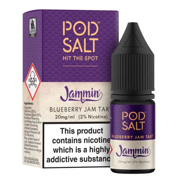 Jammin - Blueberry Jam Tart 10ml Nic Salt E - liquid by Pod Salt - Manabush Eliquid - Tobacco E - liquid and Vape Juice
