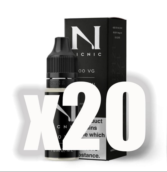 Bulk Buy 20 x 18mg 100% VG Nicotine Shot 10ml - Manabush Eliquid