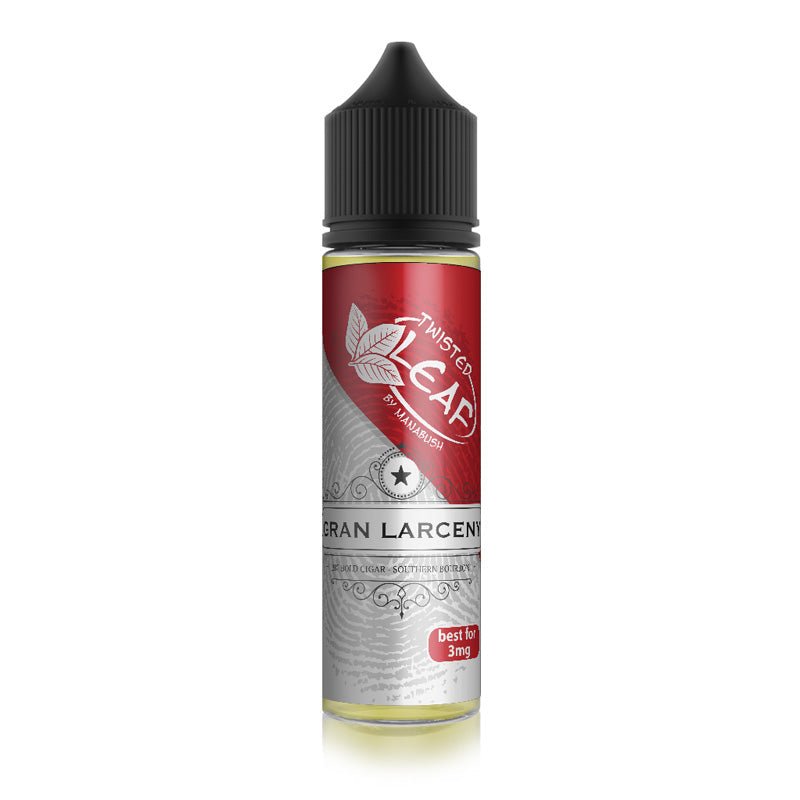Gran Larceny: Decadent Big Cigar Tobacco & Southern Bourbon Blend Manabush Eliquid - Tobacco E-liquid and Vape Juice Gran Larceny: Decadent Big Cigar Tobacco & Southern Bourbon Blend Manabush Eliquid - Tobacco E-liquid and Vape Juice