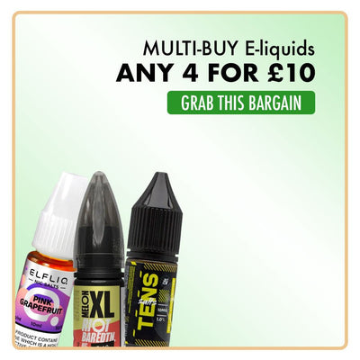 Any 4 for £10 E-liquid Vape Deals - Manabush Eliquid - Tobacco E-liquid and Vape Juice