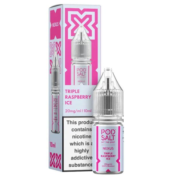 Triple Raspberry Ice 10ml Nic Salt E - liquid by Pod Salt Nexus - Manabush Eliquid - Tobacco E - liquid and Vape Juice