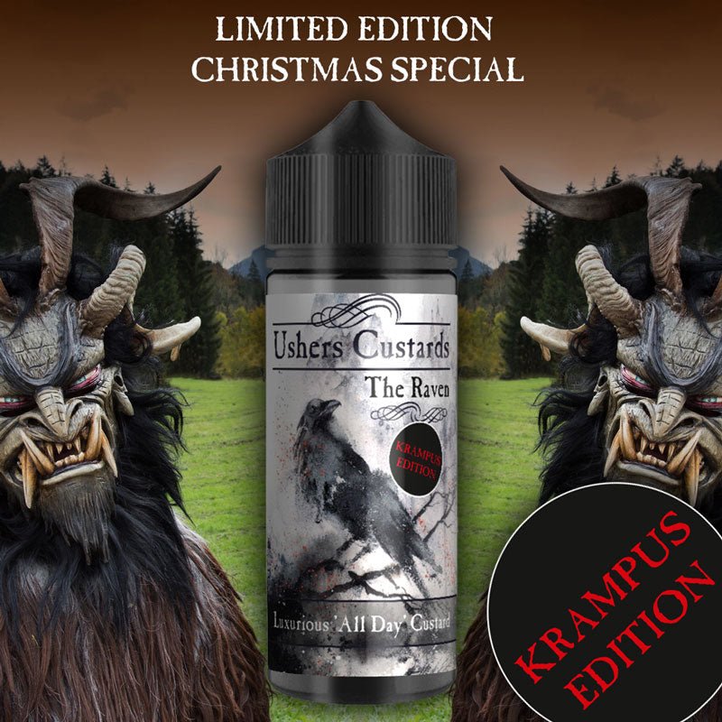 Ushers Custards - The Raven - KRAMPUS Edition - Manabush Eliquid - Tobacco E - liquid and Vape Juice