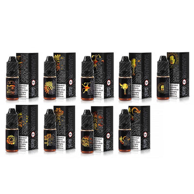 The Nokomis Full Range in 50ml Shortfill with 10ml each of the same flavours in 18mg - Manabush Eliquid - Tobacco E-liquid and Vape Juice