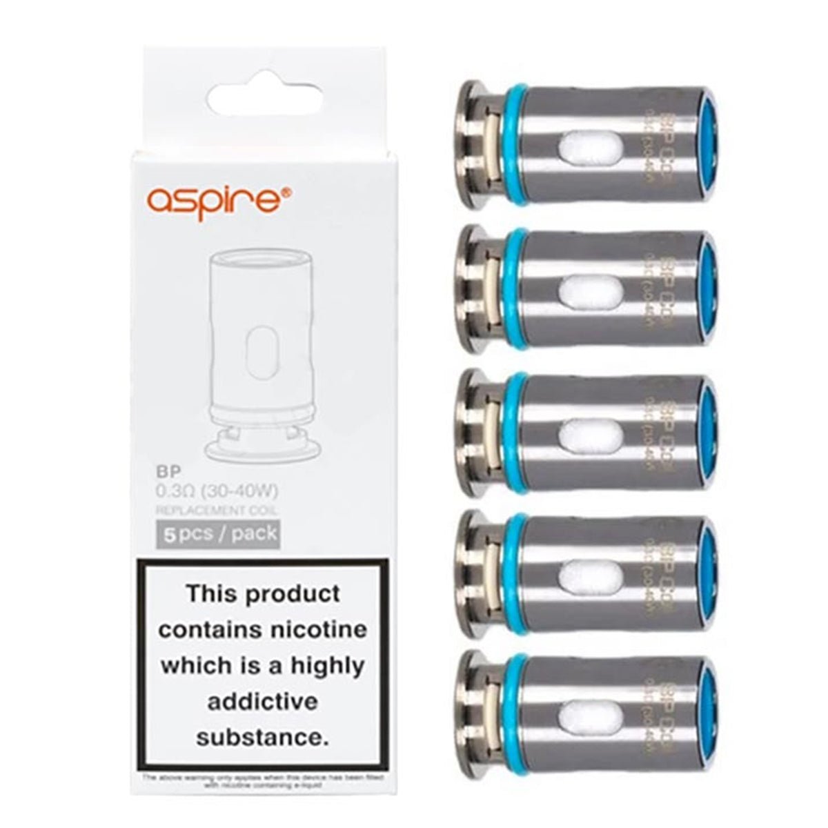 Aspire BP Replacement Coils - 5 Pack - Manabush Eliquid - Tobacco E-liquid and Vape Juice