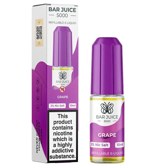 Grape 10ml Nic Salt E-liquid By Bar Juice 5000 - Manabush Eliquid