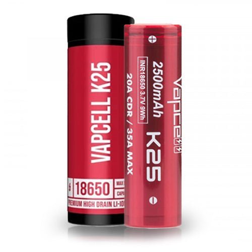 K25 2500mah 18650 Vape Battery By Vapcell - Manabush Eliquid