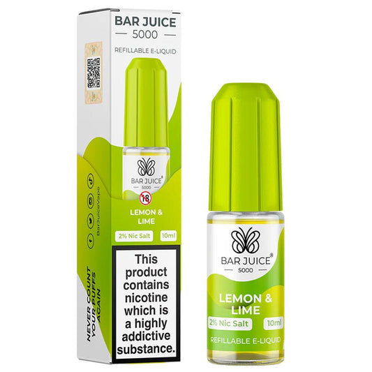 Lemon & Lime 10ml Nic Salt E-liquid By Bar Juice 5000 - Manabush Eliquid