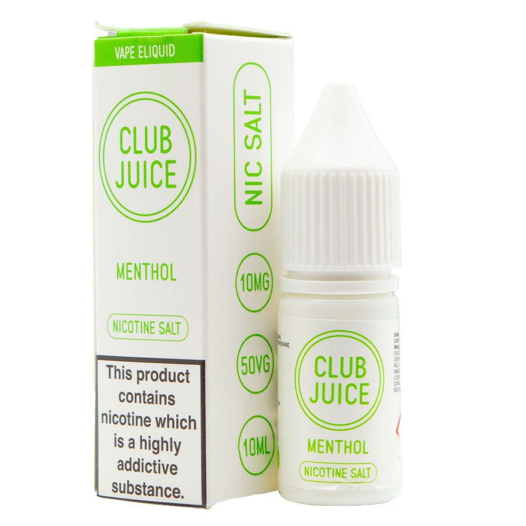Menthol 10ml Nic Salt By Club Juice - Manabush Eliquid - Tobacco E-liquid and Vape Juice