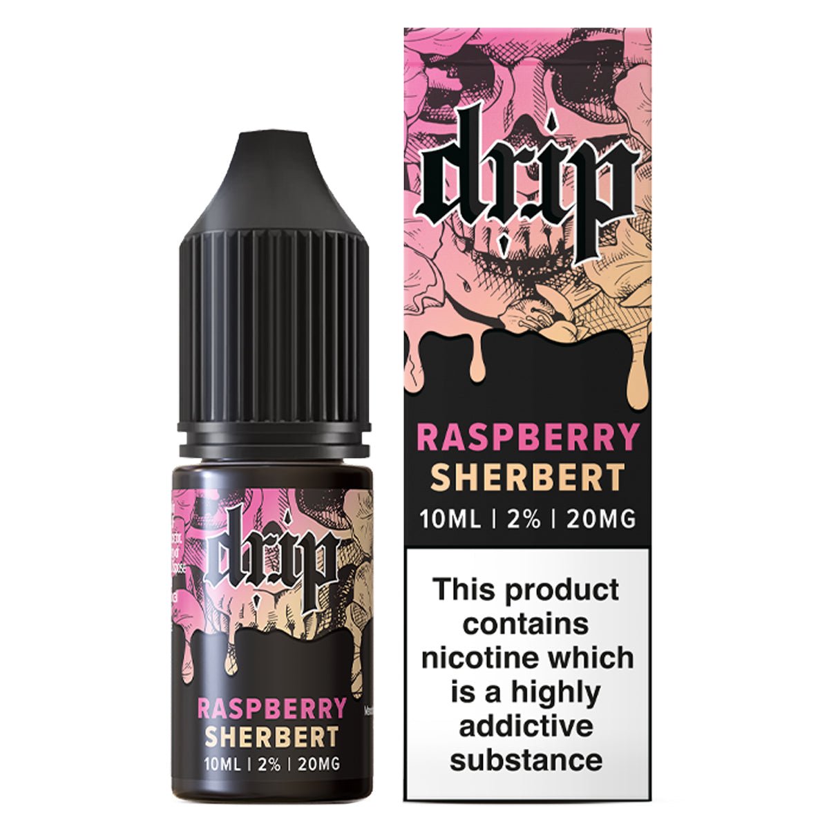 Raspberry Sherbet 10ml Nic Salt By Drip - Manabush Eliquid - Tobacco E-liquid and Vape Juice