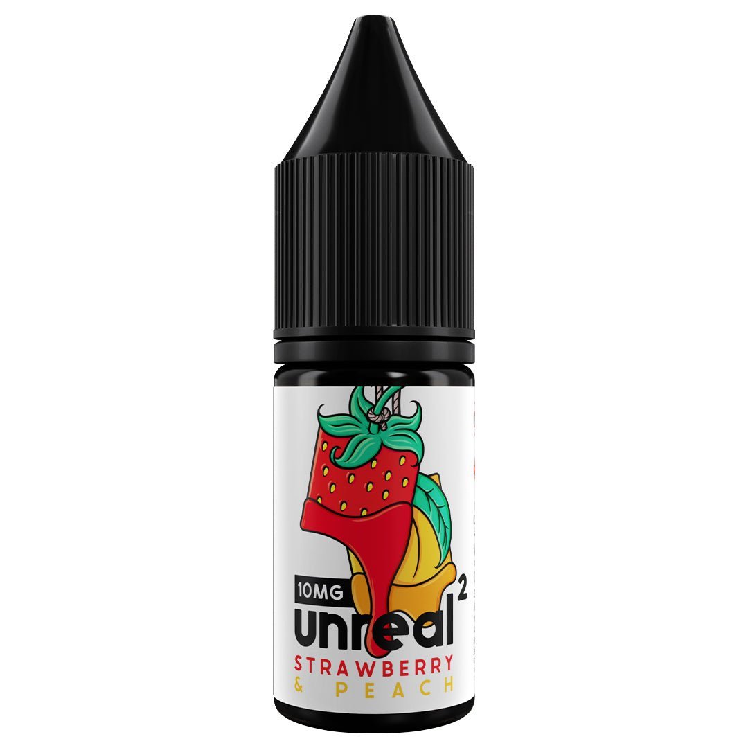 Strawberry & Peach 10ml Nic Salt E-liquid By Unreal 2 - Manabush Eliquid - Tobacco E-liquid and Vape Juice