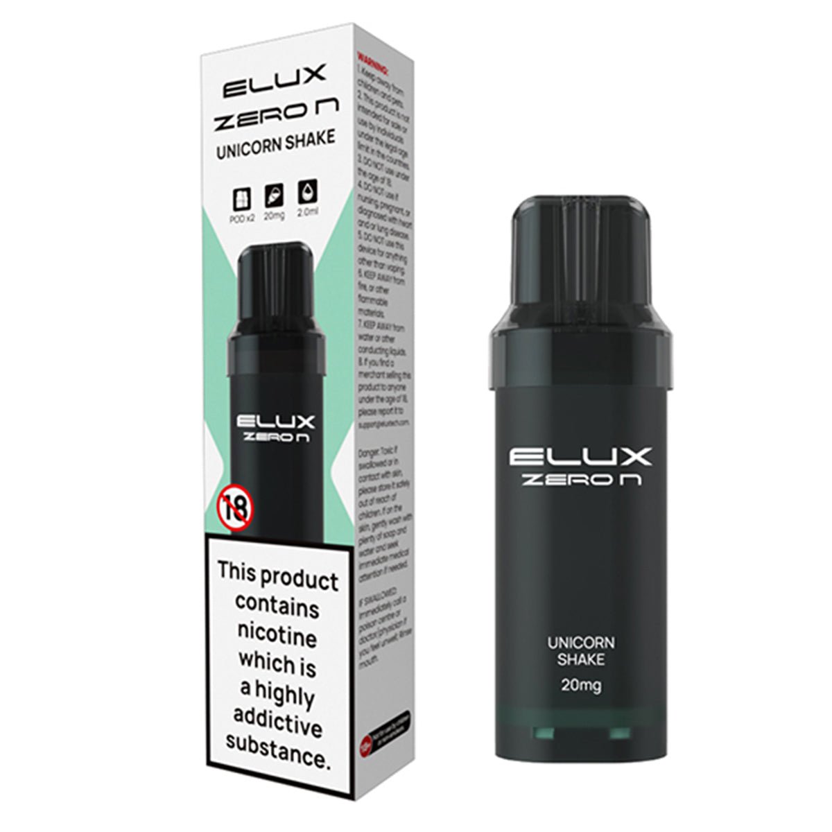 Unicorn Shake Zero N Pre-filled Pods By Elux - Manabush Eliquid - Tobacco E-liquid and Vape Juice