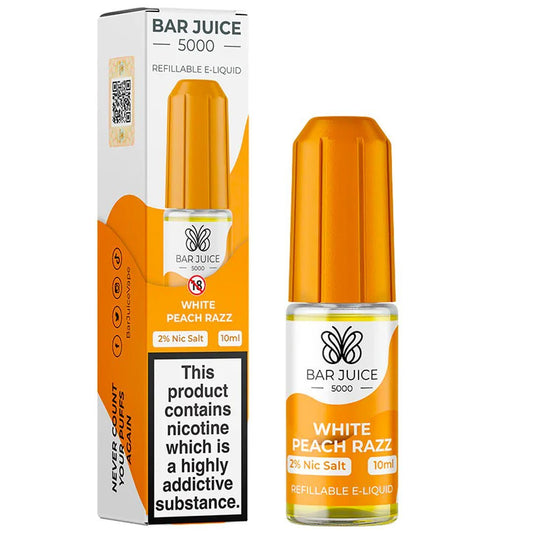 White Peach Razz 10ml Nic Salt E-liquid By Bar Juice 5000 - Manabush Eliquid